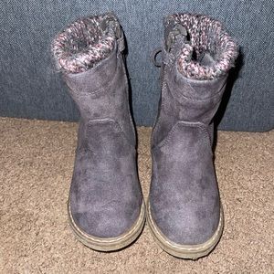 Cat & Jack Faux Suede Walda Gray Boots Toddler Size 8